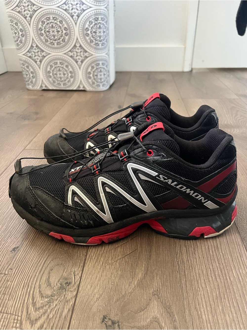 Salomon Black and Red Men's Trail Running Shoes